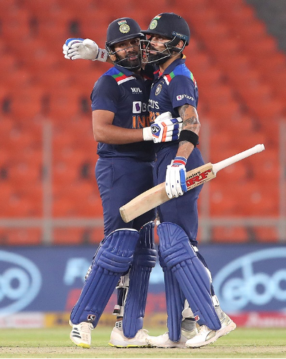 StarSportsIndia's tweet photo. In 📷: 3⃣7⃣5⃣8⃣  ODI runs vs West Indies! 

Are you excited to see #Hitman 🤝 #KingKohli for #TeamIndia again? 

#BelieveInBlue | 1st Paytm ODI, #INDvWI | Feb 6, Broadcast starts: 12:30 PM, Match starts: 1:30 PM | Star Sports 1/1HD/1Hindi/1HD Hindi &amp; Disney+Hotstar https://t.co/wdWH7nFbnQ