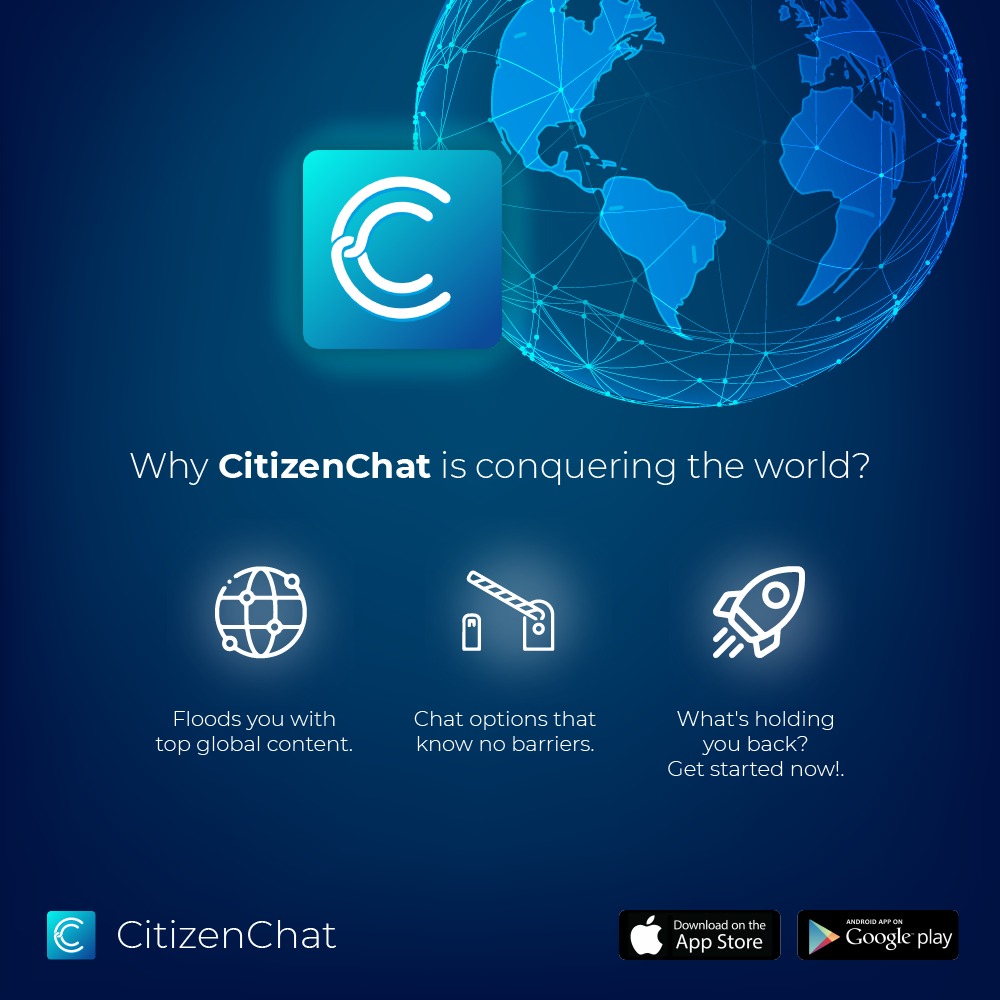 CitizenChat_inc's tweet photo. Entertainment is exciting, but with CitizenChat app it is exceptional! It easy to use, fun to create and delightful to share. Want to hop onto the bandwagon of advanced entertainment? All you gotta do is download the CitizenChat app now!  Link in bio!

#citizenchat #creator https://t.co/ge6fRlMdD9