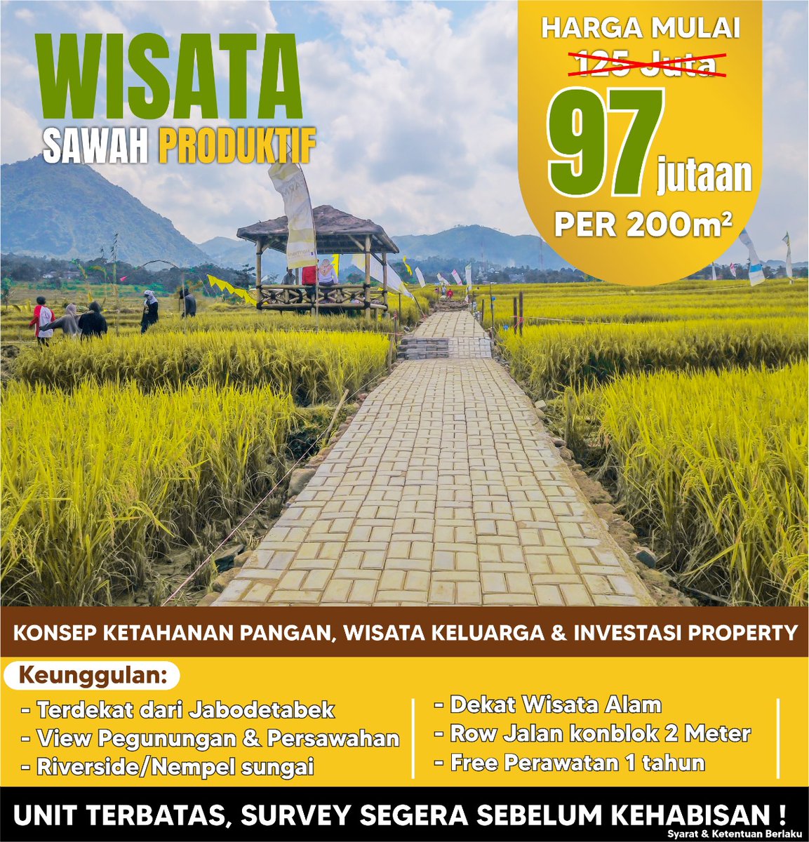 TANAH KAVLING FRODUKTIF MURAH dan tidak berat d kantong unit terbatas yo segera boking .