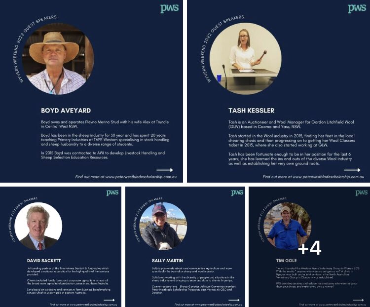 Our guest speakers at our near-approaching Wyvern training weekend have a wealth of knowledge and experience within a variety of aspects of the sheep and wool industry 👌🏽 😍

pwscholarship.com.au/wyvern-trainin…