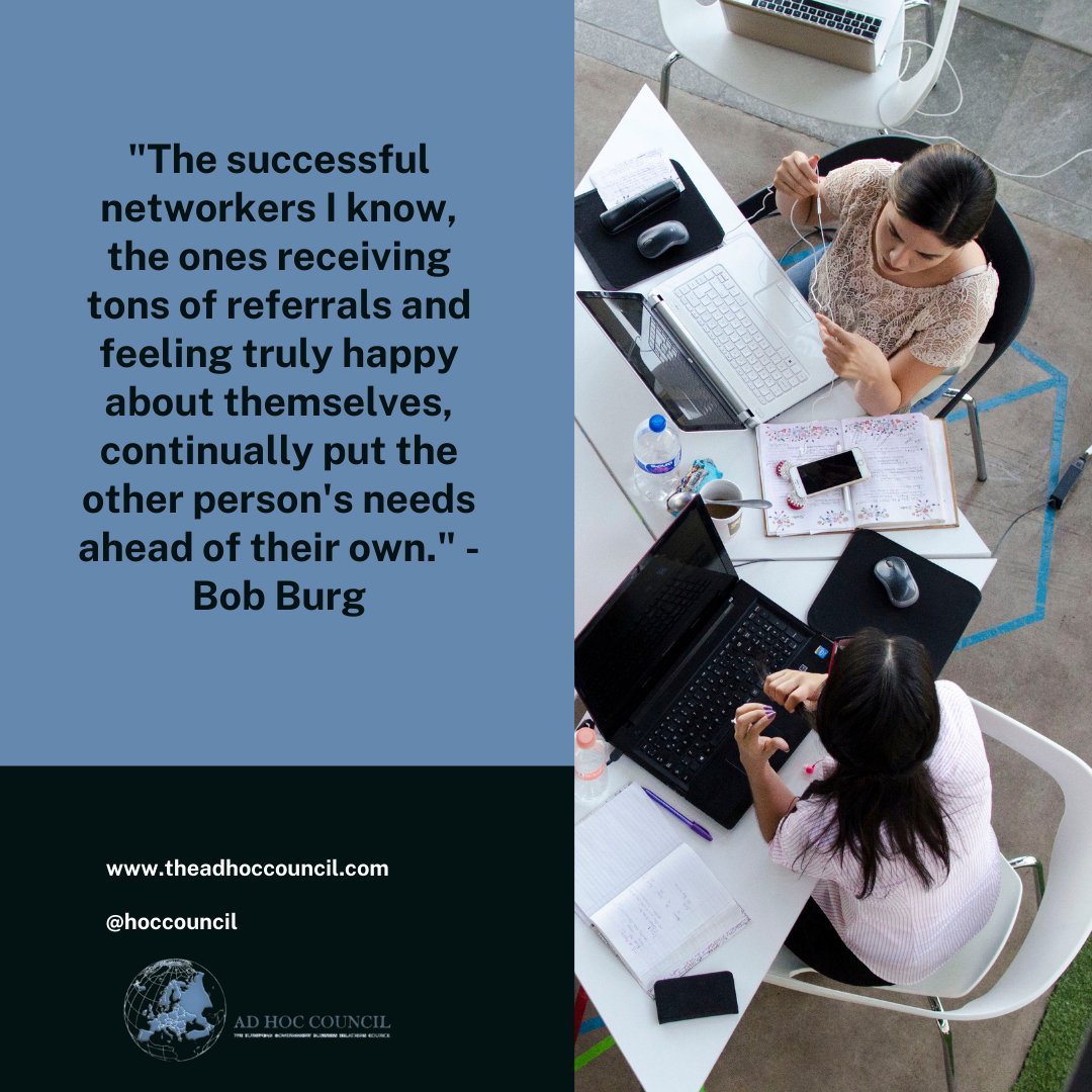 "The successful networkers I know, the ones receiving tons of referrals and feeling truly happy about themselves, continually put the other person's needs ahead of their own." - Bob Burg.

#quote #prepared #growth #innovation #council #networking #MotivationMonday