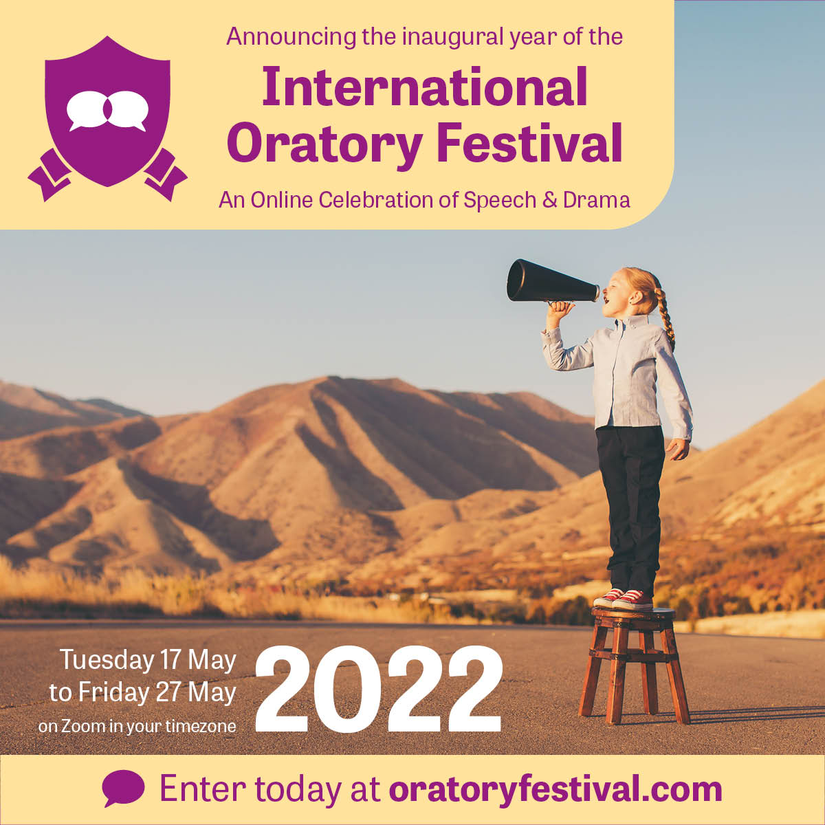 oratoryfestival's tweet photo. We're so excited to be fully launching the inaugural International Oratory Festival this week 💬🏆. Today and tomorrow we'll tweet about our 7 categories across Speech &amp; Drama. If you can't wait to find out more, just pop over to https://t.co/fVz01HuVNC! https://t.co/8ns8EbuMmR