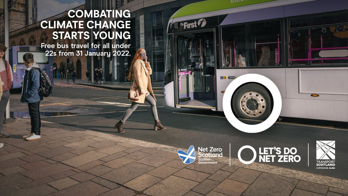 transcotland's tweet photo. It starts today.

Under 22s living in Scotland can now benefit from #FreeBusTravel across the country.

Find out more ➡️ https://t.co/5N6298JHdq

#LetsDoNetZero https://t.co/dMmqMiJERY