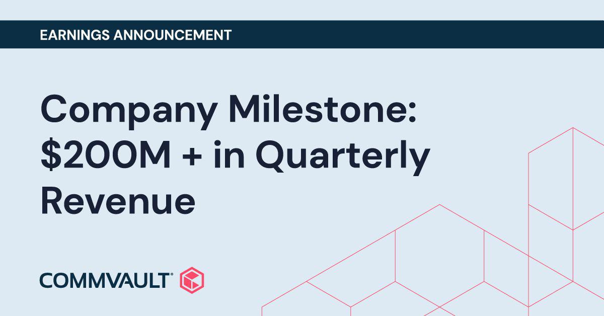 #Commvault announces record breaking FY22 Q3 results
☑️Software &amp; Products Revenue up 11% YoY
☑️Exceeded $200million in Quarterly Total Revenue
☑️Metallic continues to set new milestones
ow.ly/OgE8103mHp8
