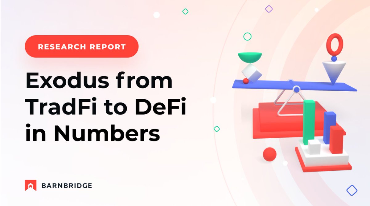 🚨 Announcing:

Exodus From #TradFi to #DeFi in Numbers: The Retail Perspective

📊 We surveyed people who invest in crypto to explore user behaviors, preferences, and opinions in DeFi.

👀 Here is what we found. Read the full report here: barnbridge.com/insights/tradf…

1/7