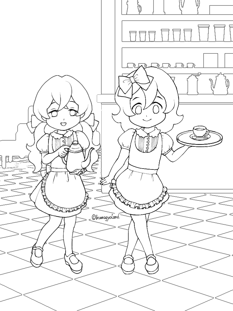 どうぞ塗ってください☕   #コーヒー #メイド服 #アートワーク #女の子イラスト #カフェ https://t.co/bLhLT9zWIl 