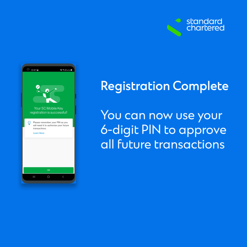 StanChartKE's tweet photo. With the SC Mobile Key, you will now be able to authenticate all online banking transaction attempts through a PIN known only to you. You will be prompted on the SC Mobile app in 5 simple steps. We will never ask you to register for the SC Mobile Key via a link on SMS or email.