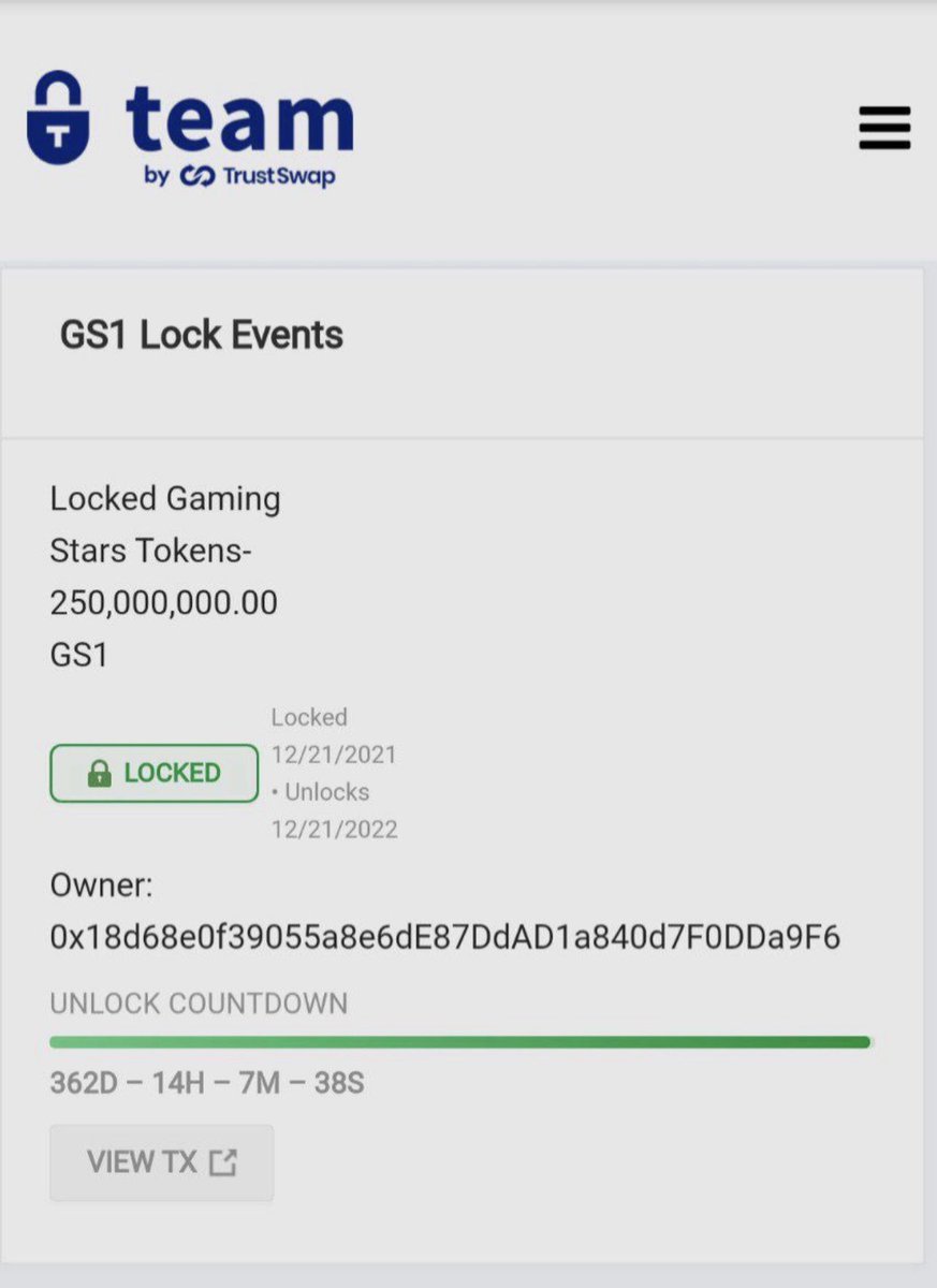 All new members note that 50% of our Max supply for 1 year is locked🔥

BURN 🔥Starting tomorrow🚀

Buy #GS1 in #Coinsbit, #Azbit, #PancakeSwap fairly launched without ICO, IDO, or IEO or any type of presale. NO Whales who will dump🔥
#Metaverse #PlayToEarn #NFT #gaming #BSC #btc