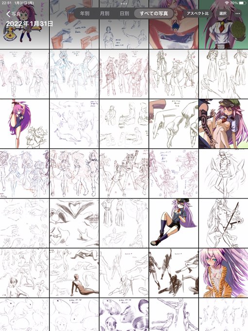 見栄はってクロッキーを絵として良いならアホほどあるけど…… #今月描いた絵を晒そう 