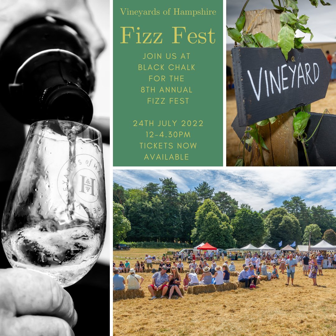 DaneburyFizz's tweet photo. @HampshireVines Famous Fizz Fest is back! 🍾🙌🥂🇬🇧 Sun. 24th July 12 4:30pm @BlackChalkWine. Taste over 20 Vineyards of Hampshire still &amp; sparkling wines, Masterclasses, Vineyard &amp; Winery Tours, Hampshire food producers/ streetfood, Live band.
Tickets https://t.co/QDdKY7JWK0 https://t.co/w0qFM6KHyY