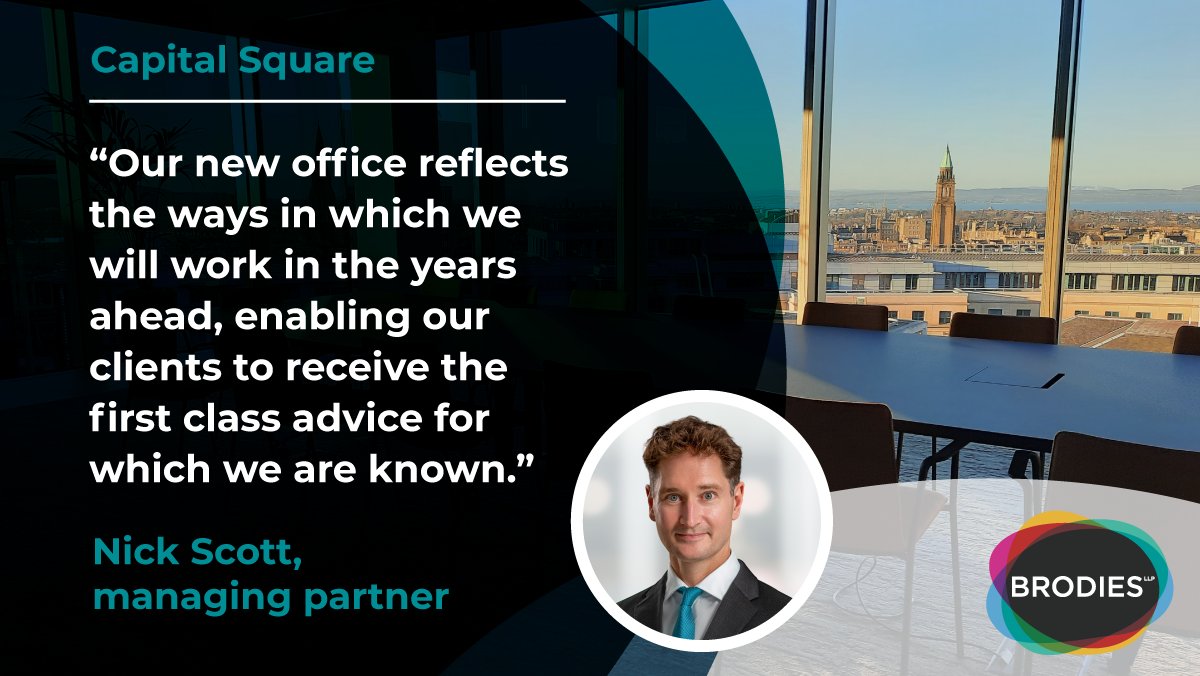 BrodiesLLP's tweet image. Our new Edinburgh office marks the start of the next chapter, for our firm and our way of working. #CapitalSquare #EnlightenedThinking