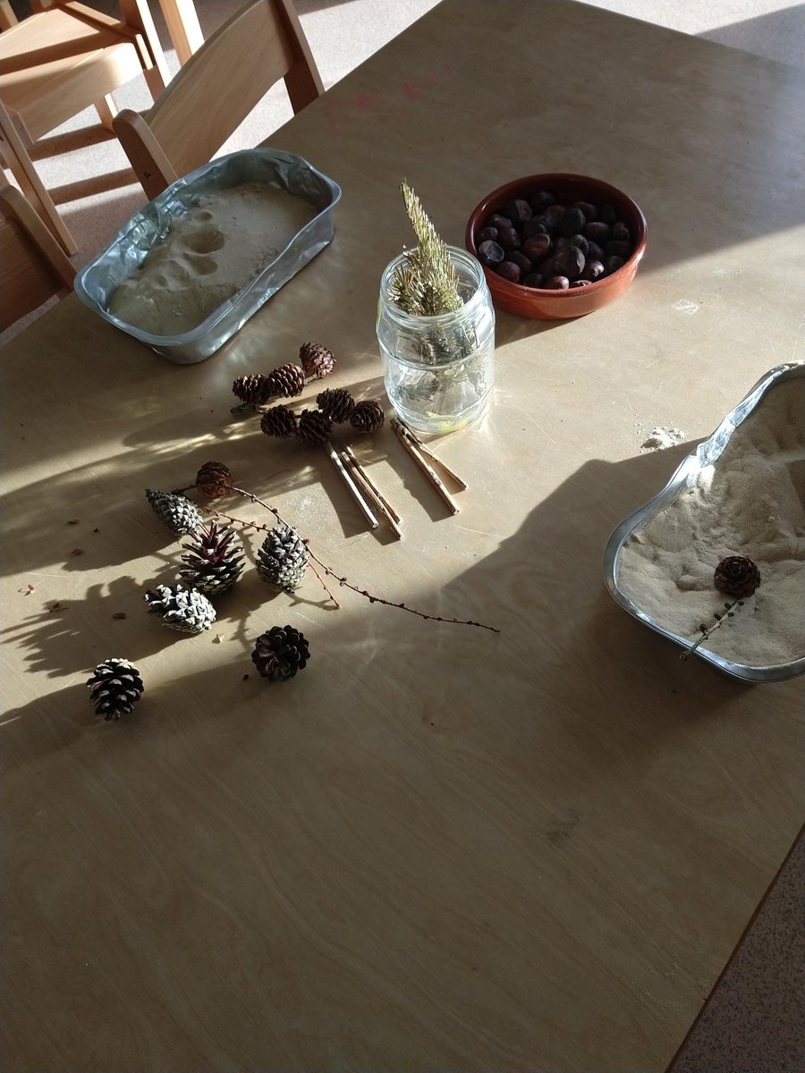 PeanutsNursery's tweet photo. The wind has brought us a fresh crop of pine cones to play with! They make lovely patterns in the sand. #LearningThroughPlay @EYTalking @EYTagteam #EYShare https://t.co/YS1Y4rmh6G