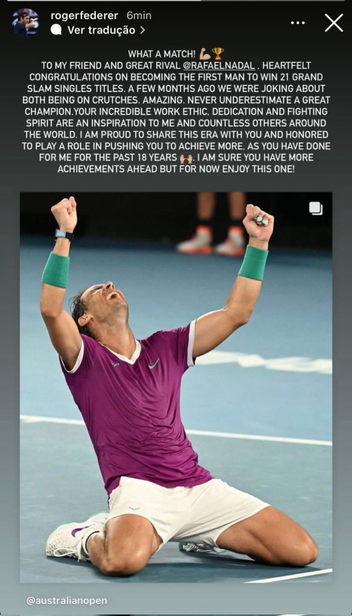 Every generation has some exquisite chronicle of which they're part of..
One of which for us is Fedal ~rivalry~ friendship!!
Thank you <a href="/RafaelNadal/">Rafa Nadal</a> and <a href="/rogerfederer/">Roger Federer</a>.
#AustralianOpen
#Fedal #Federer #Nadal21