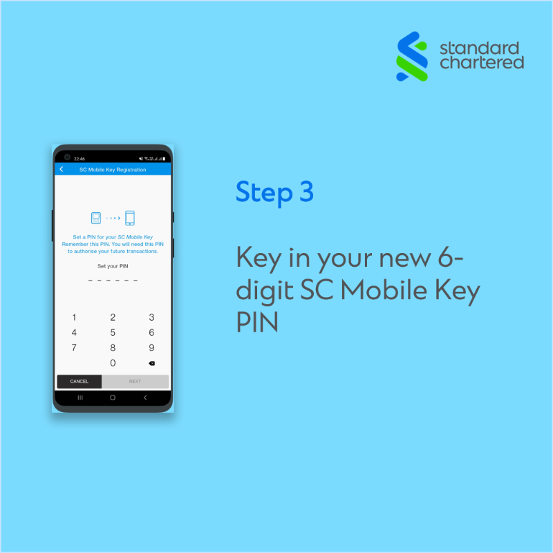 StanChartKE's tweet photo. With the SC Mobile Key, you will now be able to authenticate all online banking transaction attempts through a PIN known only to you. You will be prompted on the SC Mobile app in 5 simple steps. We will never ask you to register for the SC Mobile Key via a link on SMS or email.