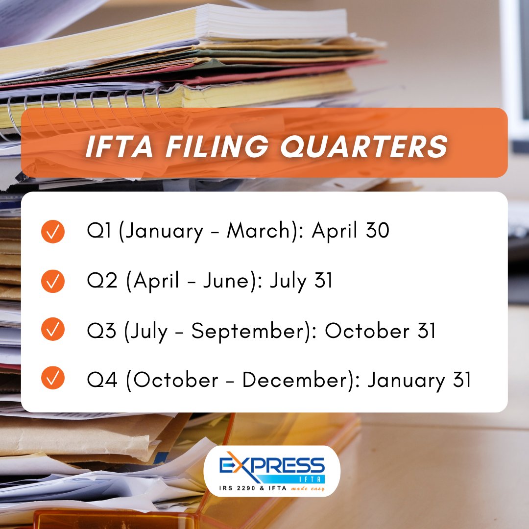 ExpressIFTAtax's tweet photo. Today is the deadline to generate your IFTA Fuel Tax 😳

Head over to our site to generate your report now before having any late penalties‼️
https://t.co/ohLF3xl2yu 

#trucking #TruckDriver https://t.co/3r9OsLDbCS