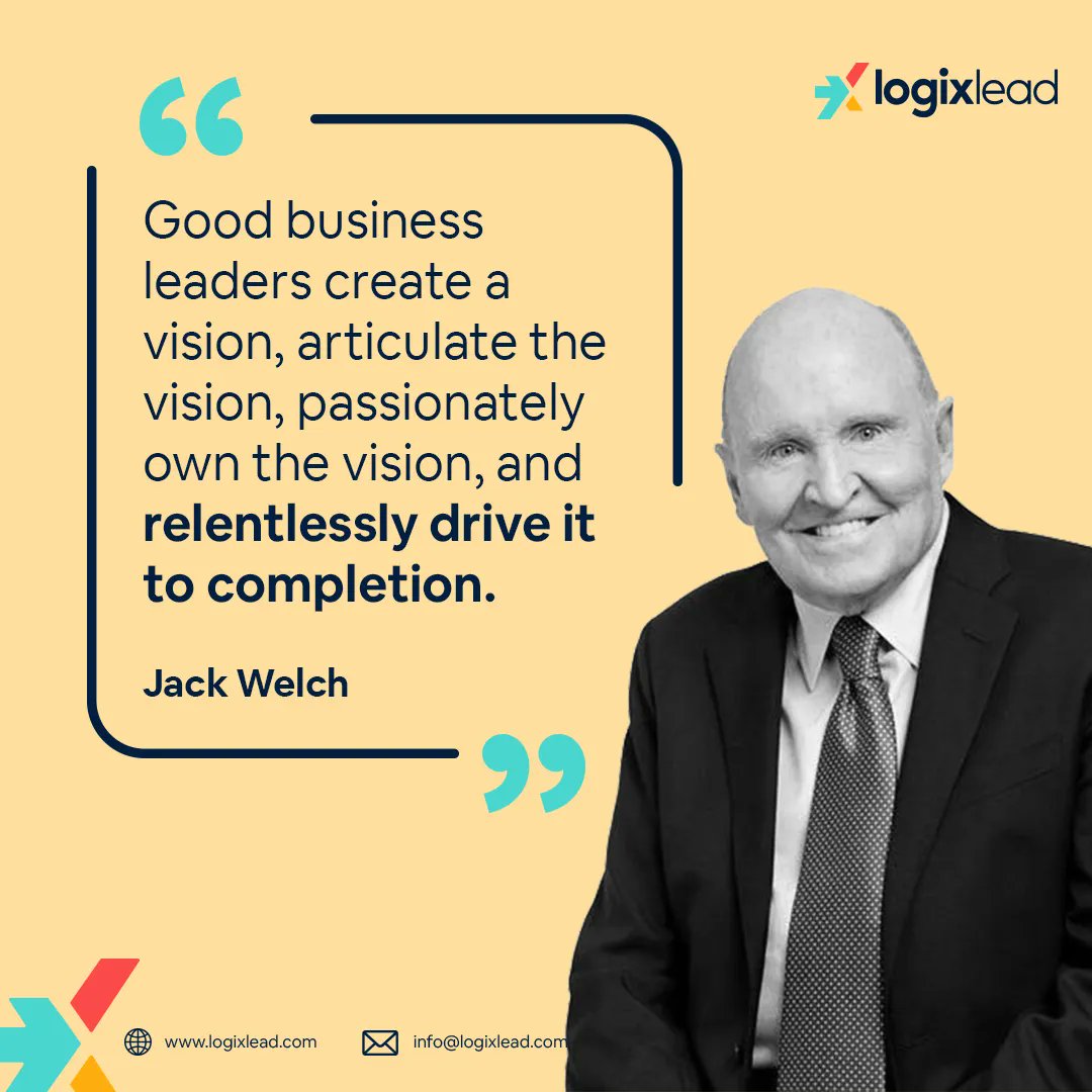 LogixLead's tweet photo. Vision without action is a daydream. Action without a vision is a nightmare.
#jackwelch #quoteoftheday #mondaymotivation #logixlead #digitalagency #godigital #allthingsdigital https://t.co/JOIRbXEYL0
