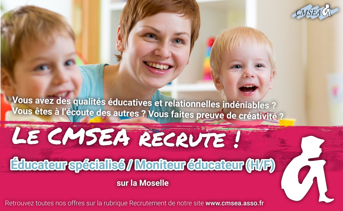AssoCmsea's tweet photo. ℹ Le CMSEA recrute ! Pour retrouver l'intégralité de nos offres et y postuler, RDV sur notre site internet Revers de main avec index pointant vers le bas

Loupe pointant vers la droite https://t.co/ooBIWigqYH https://t.co/bTWdUWtqvj