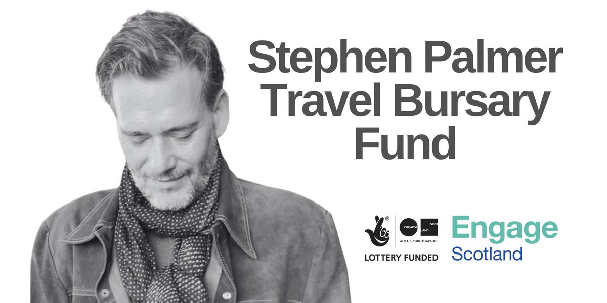 It is the pleasure of <a href="/CreativeScots/">Creative Scotland</a> and <a href="/engagescotland/">Engage Scotland</a> to announce the Stephen Palmer Travel Bursary Fund.

The fund is for freelancers working in the visual arts in Scotland.

For all information regarding eligibility, criteria, funding &amp; timelines: engage.org/happenings/ste…
1/5