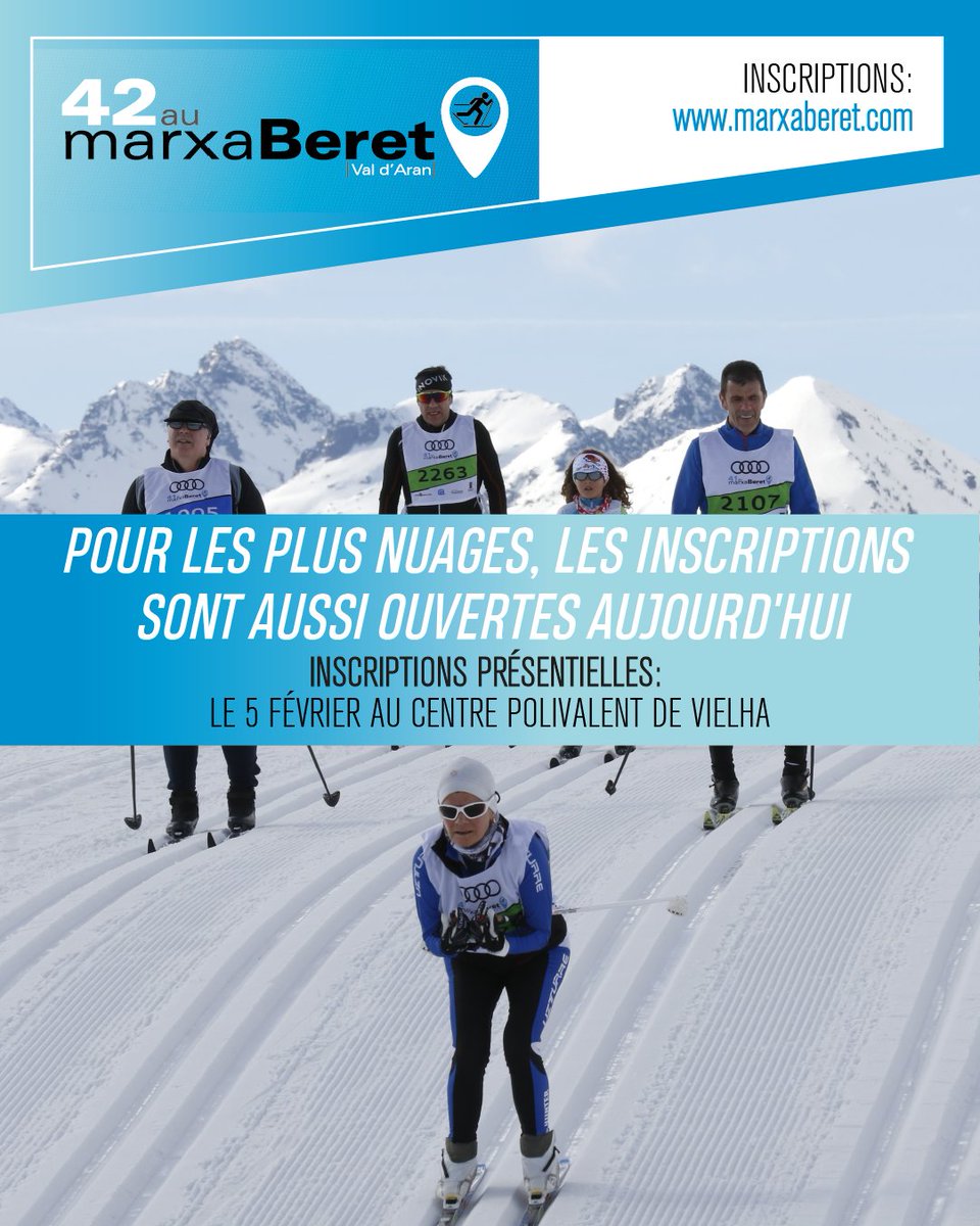 [AR] ‼️Aué, darrèr dia d’inscripcions online📱 
[CAT] ‼️Avui, últim dia d’inscripcions online📱
🇪🇸 Hoy, último día de inscripciones online‼️
🇬🇧Today is the last day of online registration‼️
🇫🇷 Aujourd'hui est le dernier jour d'inscription en ligne‼️
👉marxaberet.com