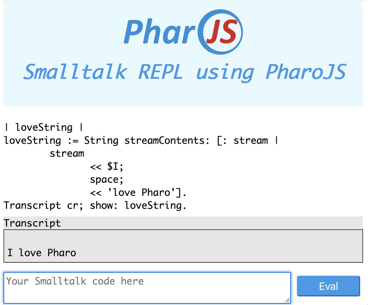 pharojs's tweet image. pharojs.org/repl @pharoproject