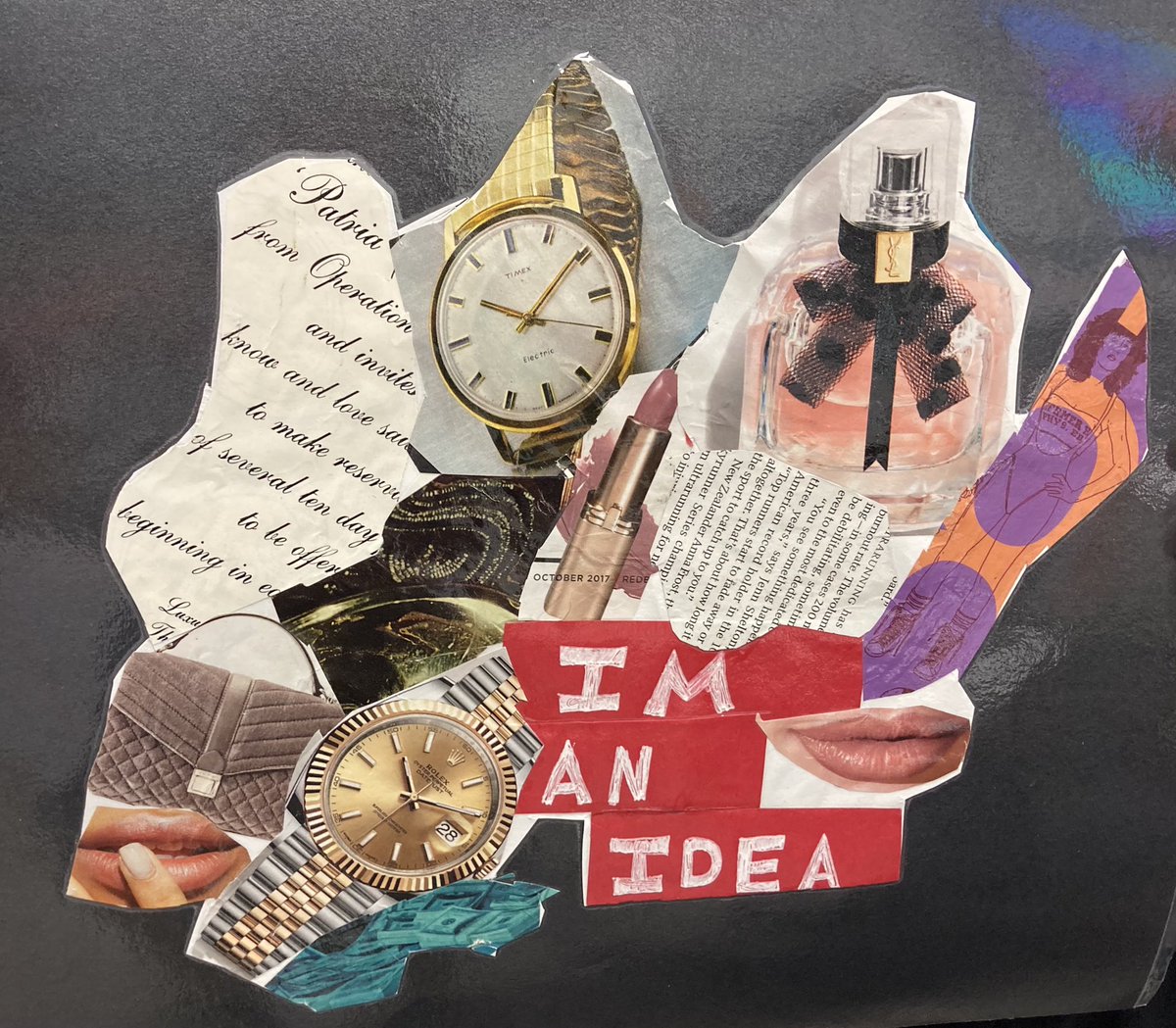 Art_with_MsG's tweet image. Loving these Barbara Kruger inspired collage projects made by 8th graders — students collected and layered images that could represent a statement made in Kruger’s iconic red text! #Teamkidsfirst #MiddleSchoolArt