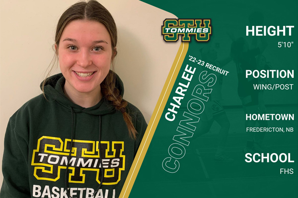 TommiesSTU's tweet photo. 🚨 Recruit Announcement 🚨
@BasketballStuw is pleased to announce the addition of Charlee Connors for the '22-23 season.
A post player with the ability to shoot the three, Charlee will be a welcome addition.
Welcome to the family, Charlee! 💚💛
https://t.co/l6DVVLo5sh https://t.co/jHfSR4iowO