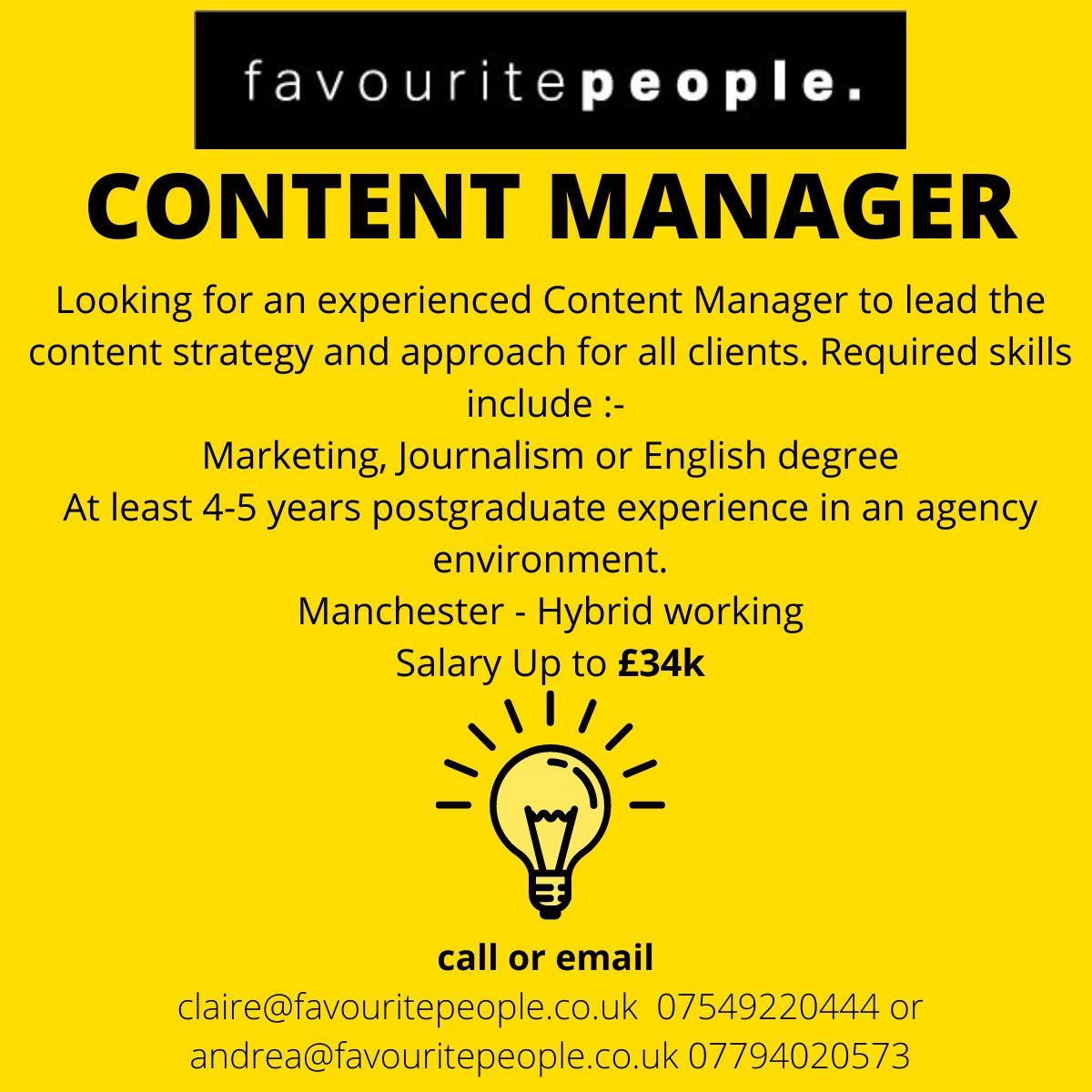 👀Content Managers looking for a new role? Call us today or send your CV👀