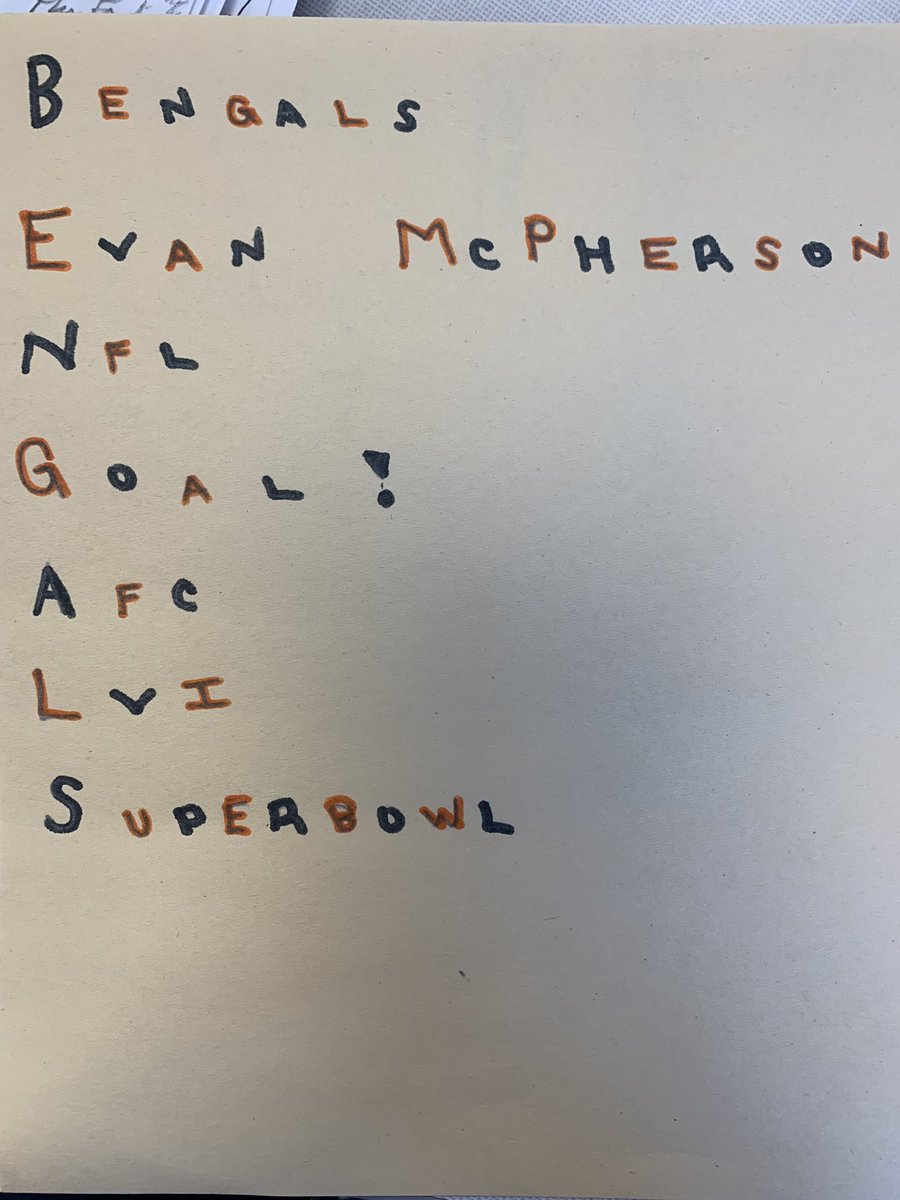 What to do for ELA warm-up after #Bengals win yesterday?  #poetry of course!  #WhoDey #SuperBowlLVI <a href="/CloughPikeElem/">Clough Pike</a> <a href="/WestCler/">West Clermont Schools</a> #WCConnects