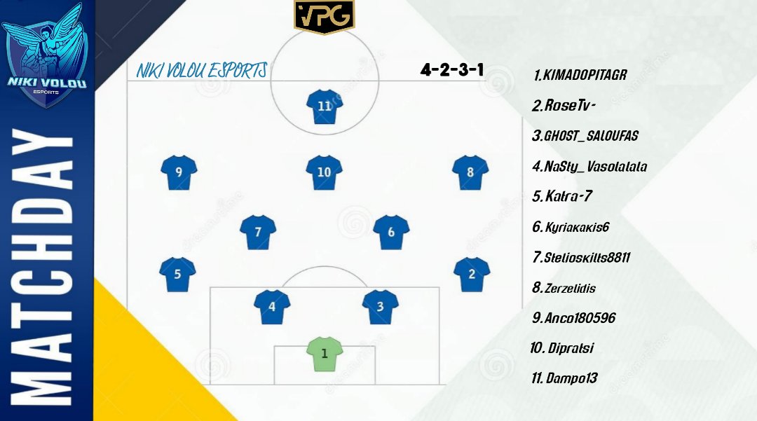 Η 11αδα της ομάδας μας για την πρώτη αγωνιστική του πρωταθλήματος εναντίον της  UNIAO DESPORTIVA DE FAFE / Our starting lineup for Matchday 1 against UNIAO DESPORTIVA DE FAFE.
<a href="/OfficialVPG/">Virtual Pro Gaming</a>