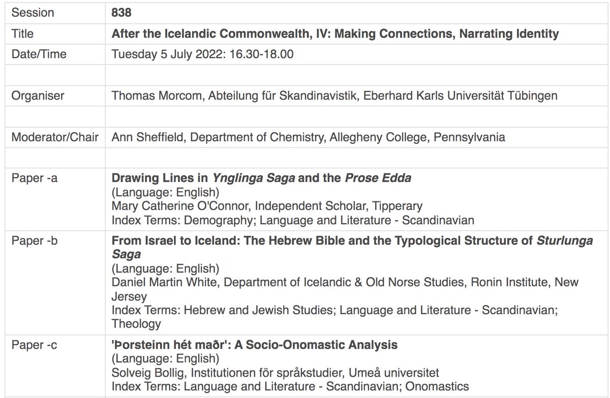 Thrilled to see four panels on 'After the Icelandic Commonwealth' - organised by @ThomasMorcom and I - on the programme for @IMC_Leeds! 
Please join us for an interdisciplinary conversation about Iceland and the world after 1262/4 at #s538, #s638, #s738, and #s838. #IMC2022 ⭐️