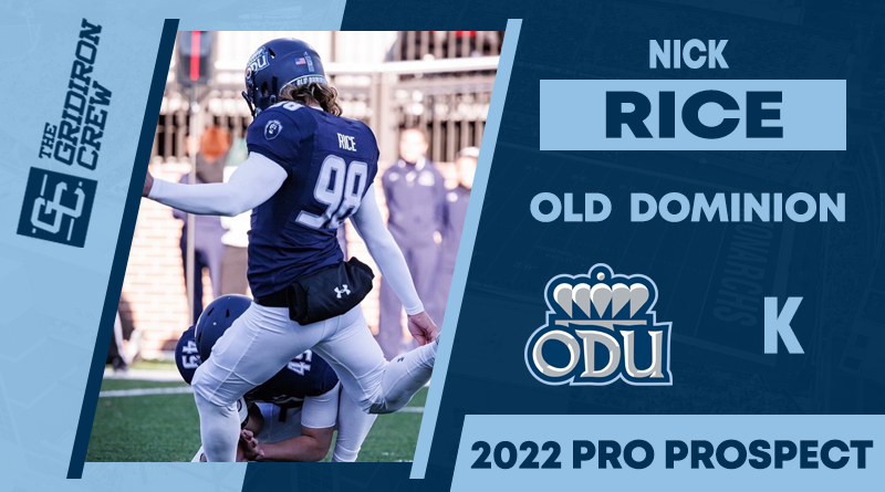 Gridiron_Crew's tweet photo. ⚠️ Attention Pro Scouts, Coaches, GMs, and Agents ⚠️

You need to look at 2022 Pro Prospect, Nick Rice @Nick13Rice, a K from @ODUFootball

#2022ProProspect #TGC #NFLDraft #ProFootball 🏈

👀 View our Interview: https://t.co/4mFpr6q7or https://t.co/XSdQml88Ch