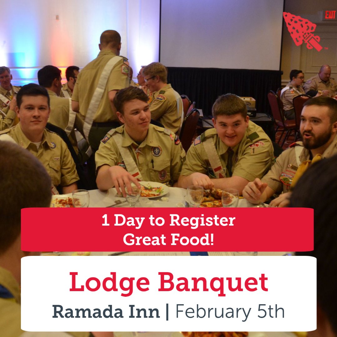 tulpelodge's tweet photo. TOP 5 REASONS TO ATTEND THE LODGE BANQUET:  Great Food!

This event is a great time to celebrate the success of the Tulpe Lodge, enjoy the fellowship of other OA members and their families. 

Register online at https://t.co/T8V1aCygKY https://t.co/MRpYdQ6vtC