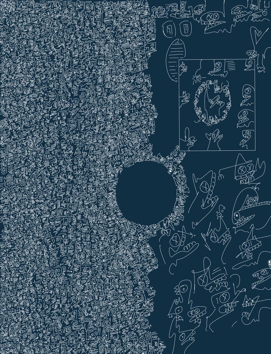 Elouess's tweet image. gm beautiful community, 
this is my first piece in my portfolio for @opensea, it represents how art saved me from my thoughts.
Hope you like it, you can see the uniqueness in it.
#NFTCommunity #NFTartist  #nfts #NFT #NFTart #NFTartworks