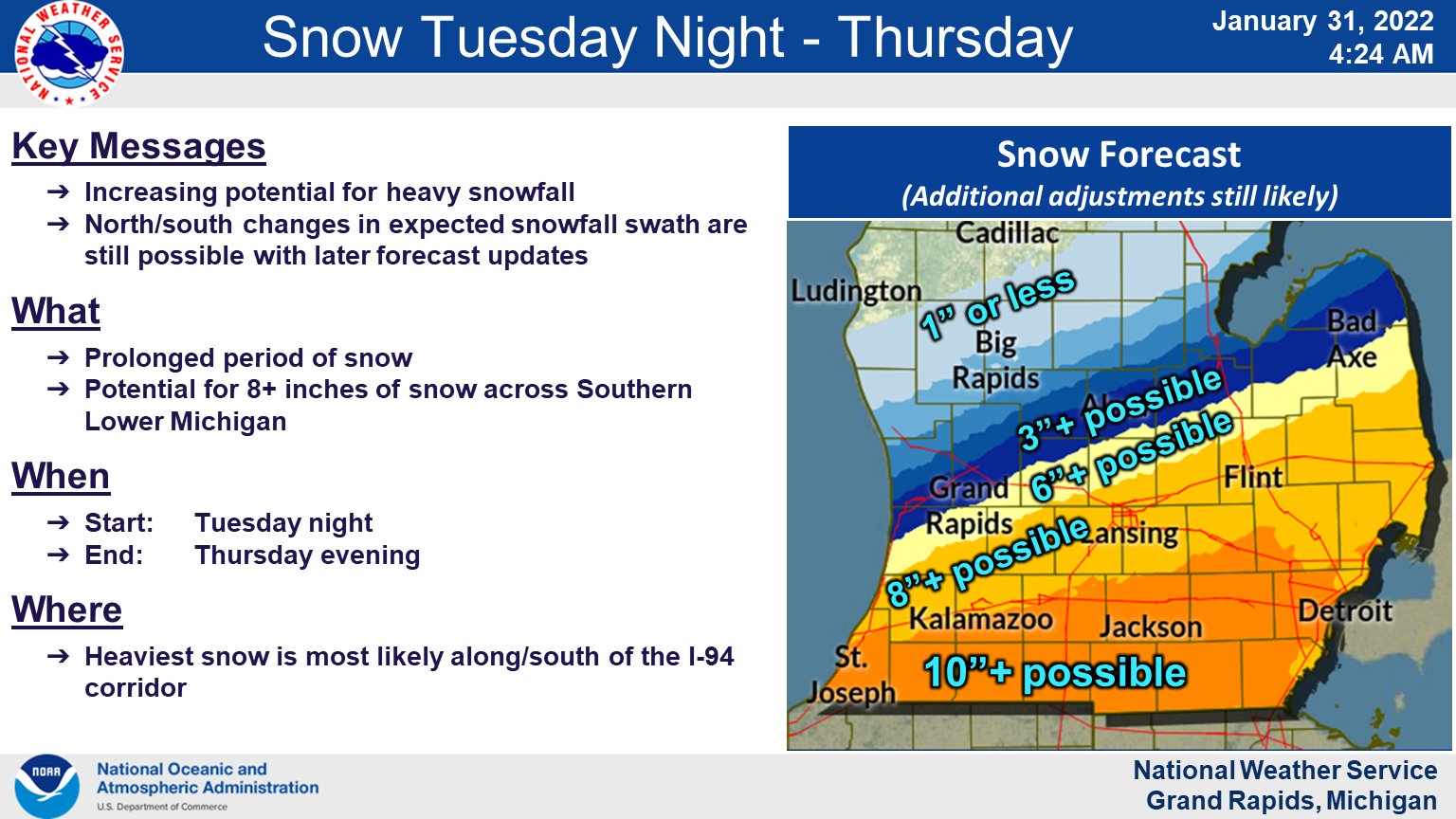 NWS Grand Rapids on Twitter "Heavy snowfall looks increasingly likely