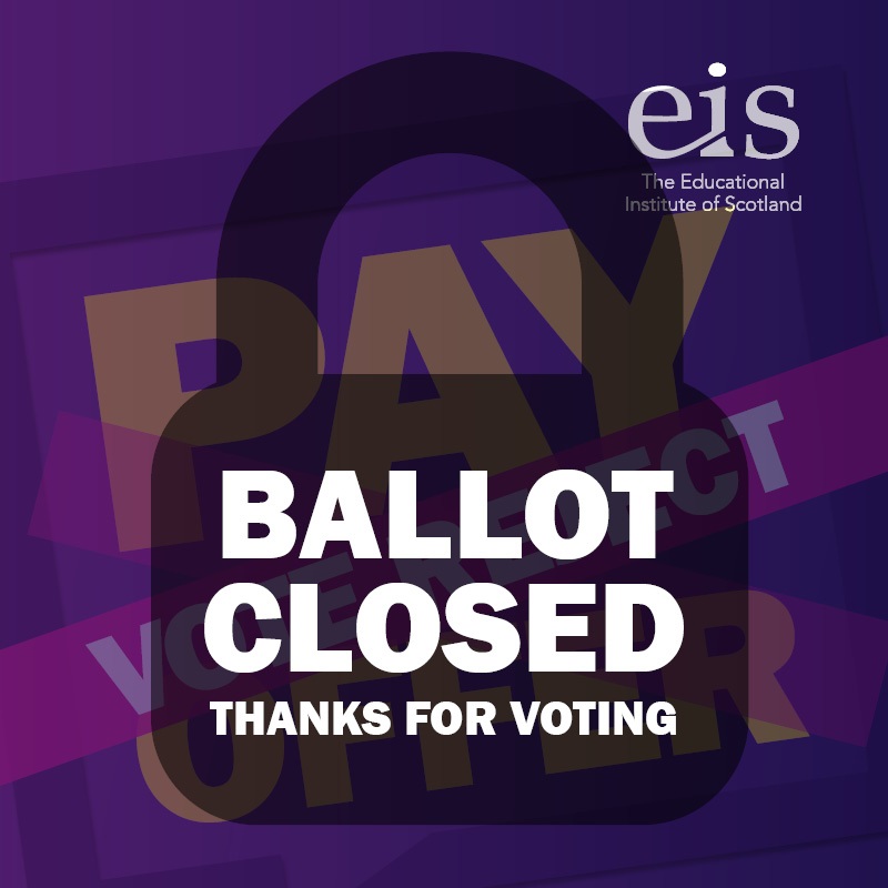 EISUnion's tweet photo. The consultative ballot on the pay offer is now closed. A huge thank you to everyone who took the time to vote. Results will be announced later today. #EISVoteReject https://t.co/50fyg6e7jA