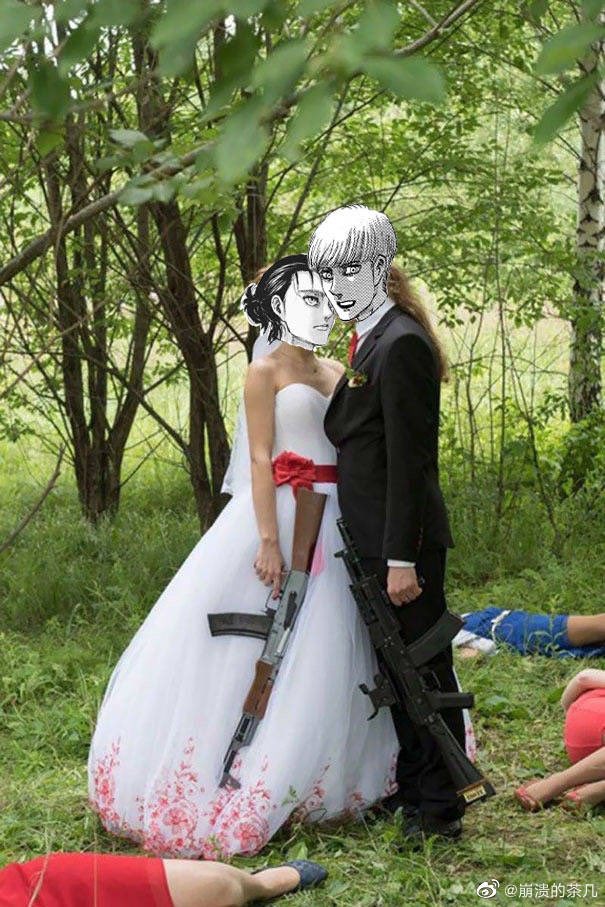 Chaji_bkd's tweet photo. And here's three more hardcore wedding photo from Eren and his husbands
Look how happy they are, I'm sure they'll live happily ever after.🥰
#alleren #bottomeren https://t.co/1UDhj3PL47