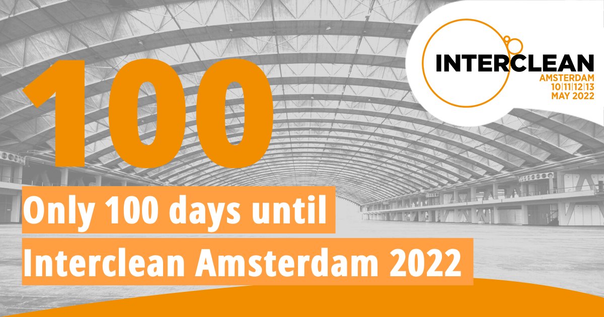Only 100 days until we meet each other at Interclean Amsterdam 2022 (10-13 May 2022). Register your free visit now: bit.ly/3tMWbDV

#Interclean #amsterdam #cleaning #hygiene