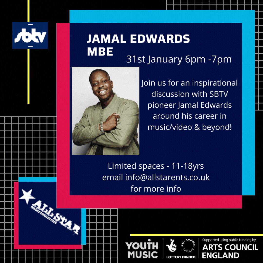 All Star (@allstarents) on Twitter photo Excited for tonight! 🔊📹🎤🙌 <a href="/jamaledwards/">Jamal Edwards MBE, MBA</a> <a href="/Common_WealthHQ/">Common Wealth</a> @bradfordyouth <a href="/YouthMusicNet/">Youth Music Network</a> #sbtv #youthmusicnet Excited for tonight! 🔊📹🎤🙌 <a href="/jamaledwards/">Jamal Edwards MBE, MBA</a> <a href="/Common_WealthHQ/">Common Wealth</a> @bradfordyouth <a href="/YouthMusicNet/">Youth Music Network</a> #sbtv #youthmusicnet