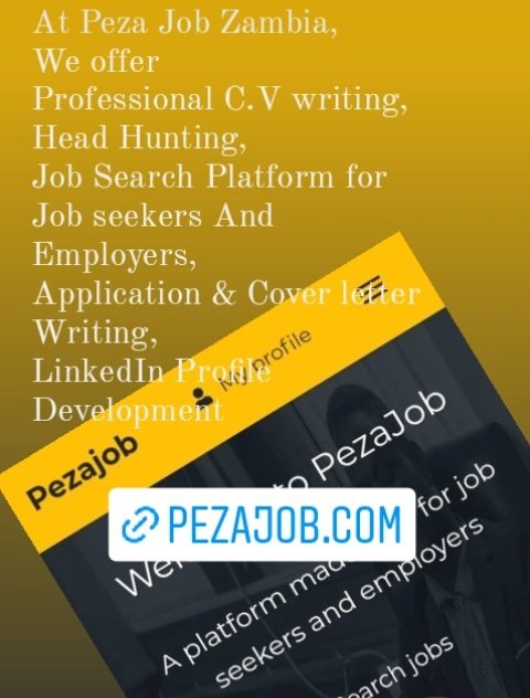 CharlesTembo12's tweet image. Join the Peza Job Zambia Family today, it&apos;s simple, click on the link and you&apos;re good to go. A platform for Job seekers and Employers, #jobsearch 
#HeadHunting #CVdevelopment #Applications #LinkedInprofiledevelopment 

pezajob.com/home/