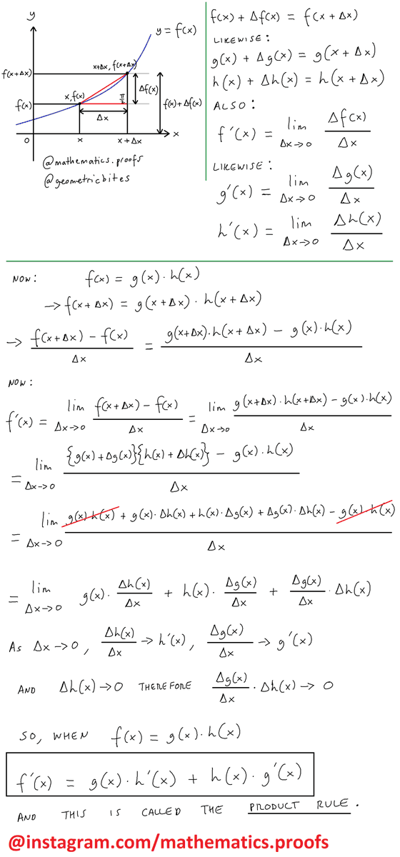 tiago_hands's tweet photo. The #productrule workings. #alevelmaths #alevelmathematics #derivatives #calculus #differentiation #limits #geometricbites https://t.co/oCo0qT5Q0F