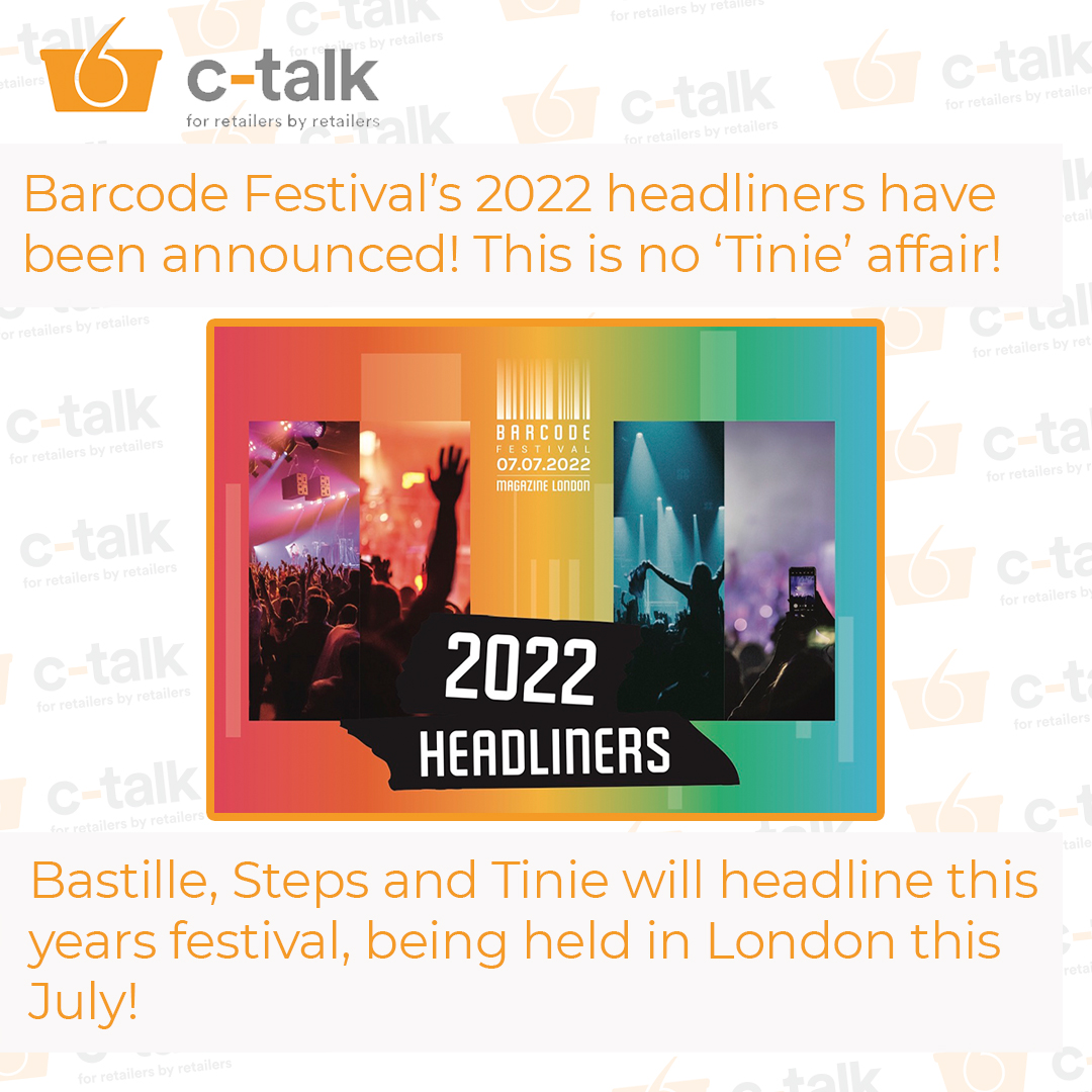 C-TALK created by retailers (@conveniencetalk) on Twitter photo GROCERY AID ANNOUNCES 2022 HEADLINERS 🕺
-
<a href="/BarcodeFestival/">Barcode Festival</a>’s 2022 headliners have been announced! This is no ‘Tinie’ affair, in fact its a few ’Steps’ up! 🎶
-
Find out more below 👇
-
c-talk.co.uk/barcode-festiv…
-
#retailer #retail #shoplocal #wholesaler <a href="/groceryaid/">GroceryAid🌈</a> #wholesale GROCERY AID ANNOUNCES 2022 HEADLINERS 🕺
-
<a href="/BarcodeFestival/">Barcode Festival</a>’s 2022 headliners have been announced! This is no ‘Tinie’ affair, in fact its a few ’Steps’ up! 🎶
-
Find out more below 👇
-
c-talk.co.uk/barcode-festiv…
-
#retailer #retail #shoplocal #wholesaler <a href="/groceryaid/">GroceryAid🌈</a> #wholesale