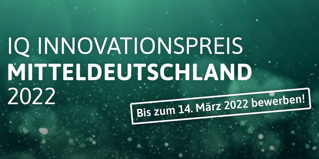 Unternehmen aufgepasst: Die Bewerbungsphase für den IQ Innovationspreis #Mitteldeutschland 2022 läuft noch bis zum 14. März 2022. Wir unterstützen den Wettbewerb im Cluster #Chemie/ #Kunstfoff(e). Alle Details zum Wettbewerb und zur Bewerbung ▶️ bewerbung.iq-mitteldeutschland.de