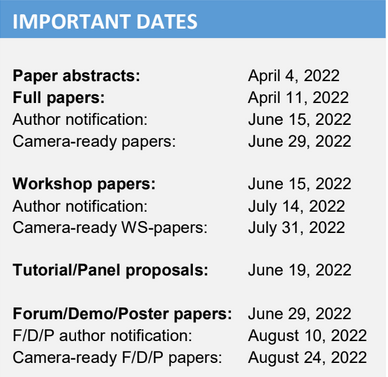 ERconf's tweet photo. You have 3 months and 4 days left to prepare your abstract for #ERconf22 and excite the program committee with your research on #ConceptualModeling. Find more details in the Call for papers: https://t.co/qxklHrGDyd https://t.co/eZoRpOFNTt