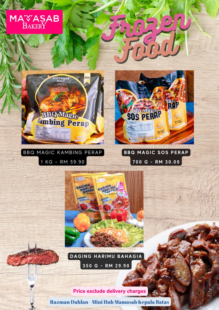 Hey korang. Please support my dad’s Mamasab business. Cover all over Malaysia. Whatsapp Uncle Razman to order NOW! +6013 2014302 . Kamsahamnida!