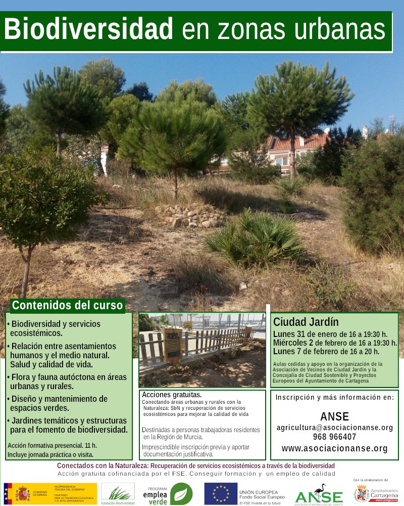 CtCSostenible's tweet image. Hoy da comienzo el Curso de Biodiversidad en Zonas Urbana en el Local de la Asociación Vecinos de Ciudad Jardín. #ANSE #ProgramaEmpleaverde #PACES #ConectadosConLaNaturaleza