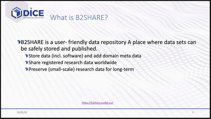 EoscPillar's tweet photo. Let's get to know #B2SHARE, a user-friendly #datarepository provided by @Eudat_eu, also available via the @EoscPortal.
Chris Ariyo @CSCfi stresses that researchers can rest assured their data is safe.
https://t.co/E0WjGXZyk6 https://t.co/fLh8U5GokZ