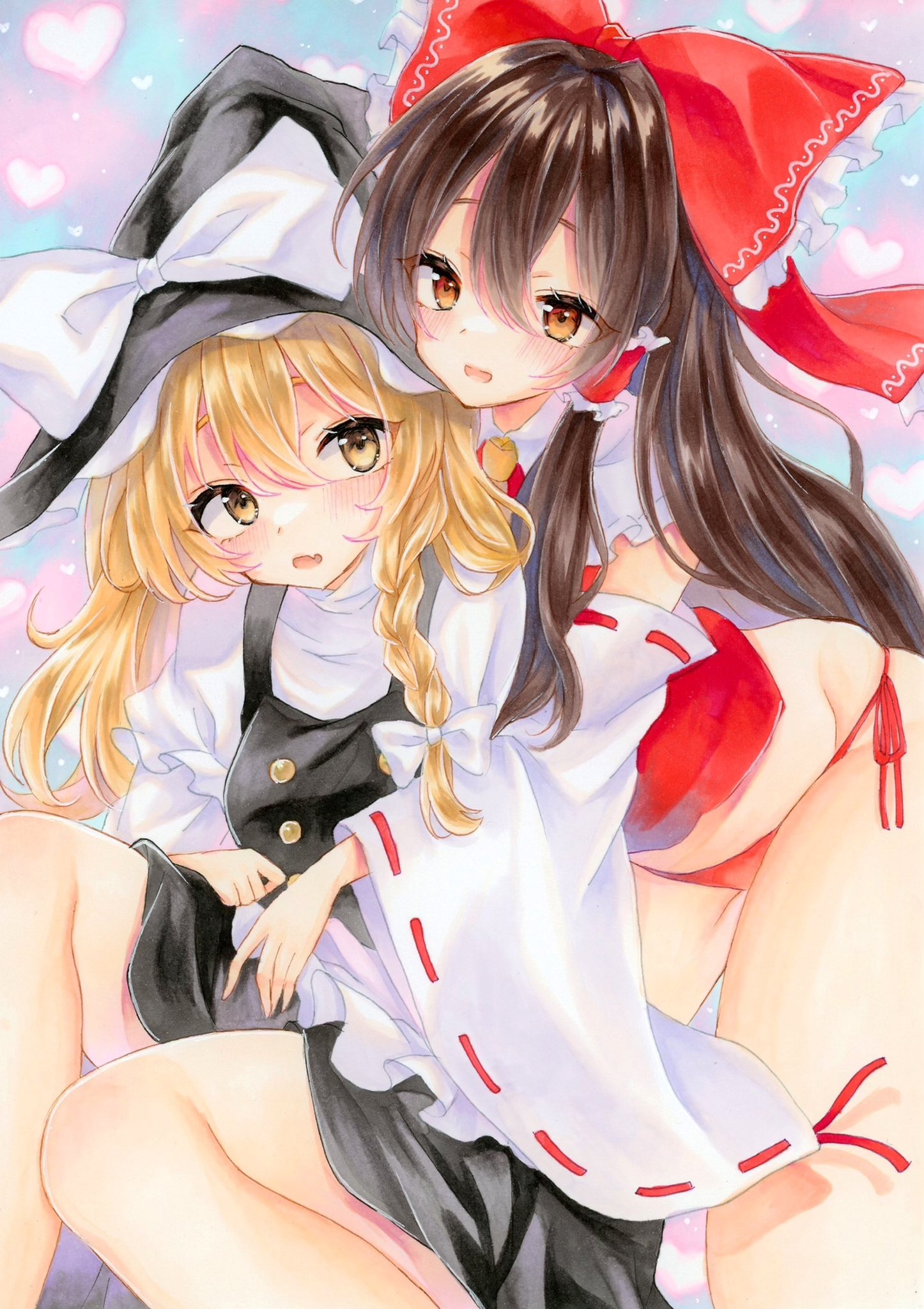 なつめなでしこ︎🥀 on X: イチャイチャしてるレイマリ #東方Project t.coT69NgEzyeC  X