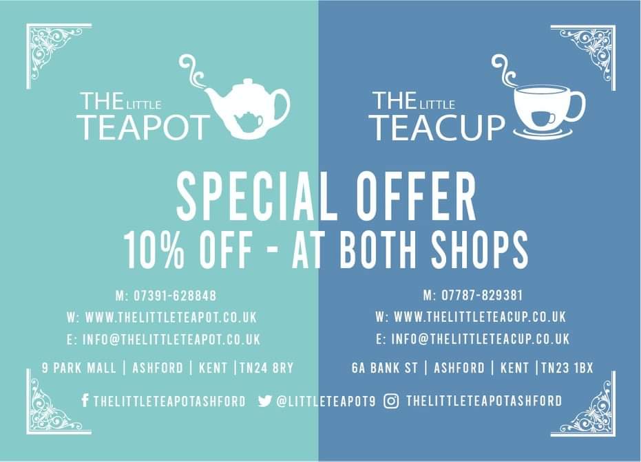 And our little sister company has arrived, 
with #10% OFF :)
The Little Teacup, 6a bank street.
#takeaway #lunch #homemade #cake
#tea #coffee #kidsboxes #cookies #creamtea in a box <a href="/BirchallTea/">Birchall Tea</a> @love_ashford