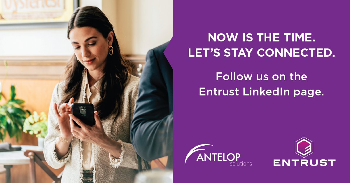 You’ve probably heard by now that Antelop Solutions is now Entrust, and we’d love to stay connected with our followers. 

To stay up to date on all things digital card solutions, join the conversation by giving us a follow at Entrust. 

linkedin.com/company/entrus…