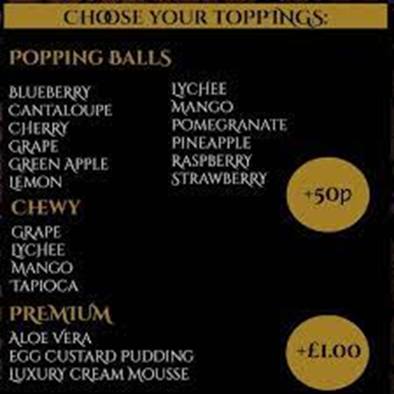 TeaSociety3's tweet photo. Have a look at the Toppings we have available!
Come today and order a premium! https://t.co/ctA2TE0rRm